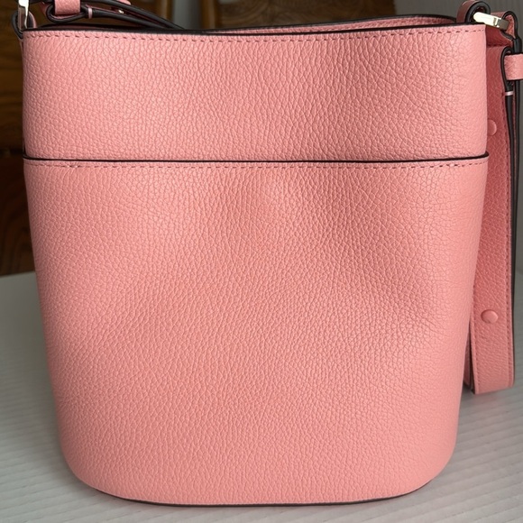Kate Spade Leila Pebbled Leather Small Bucket Bag and Wallet Set Coral Pink - Picture 6 of 8
